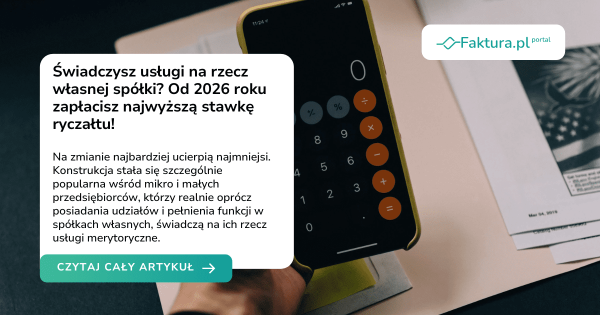 Świadczysz usługi na rzecz własnej spółki? Od 2026 roku zapłacisz najwyższą stawkę ryczałtu!