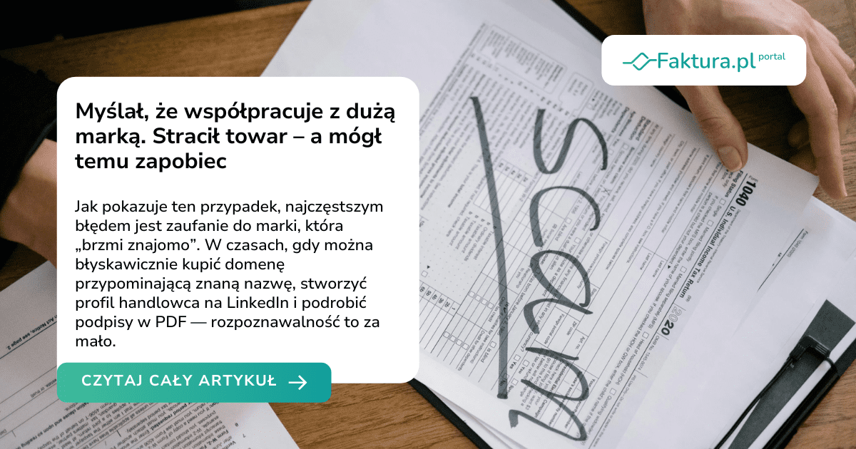 Myślał, iż współpracuje z dużą marką. Stracił towar – a mógł temu zapobiec